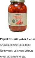 Pajdakov røde peber filetter (hjemmeside)